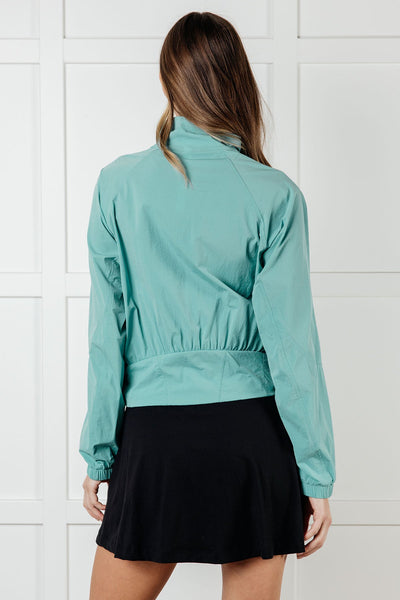 Fit Happens Nylon Tennis Jacket in Tidal Wave - Ruby Rebellion