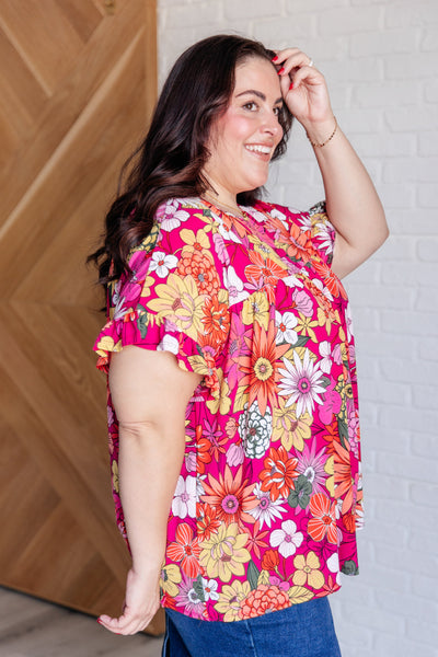 Flit About Floral Top in Pink - Ruby Rebellion
