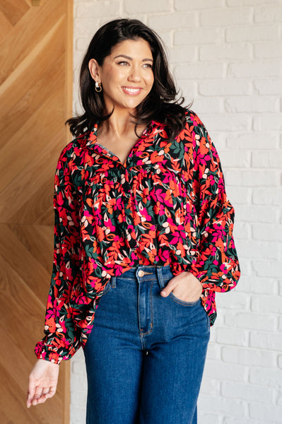Francophile Ruffle Detail Button Up - Ruby Rebellion