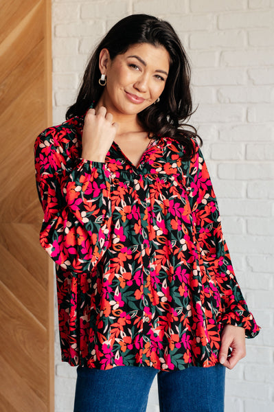 Francophile Ruffle Detail Button Up - Ruby Rebellion