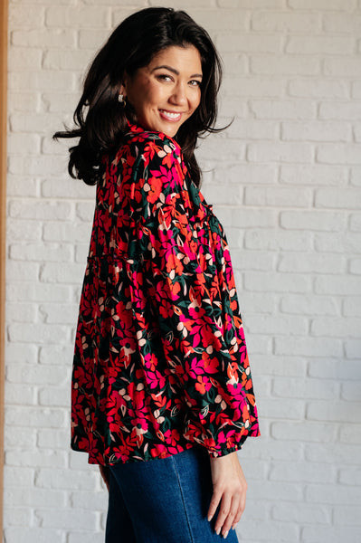 Francophile Ruffle Detail Button Up - Ruby Rebellion