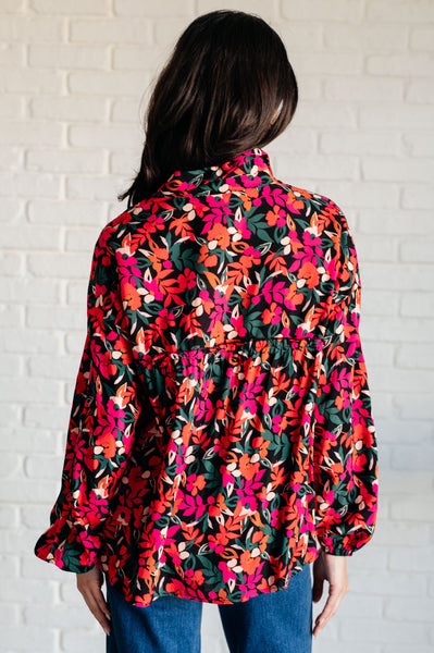 Francophile Ruffle Detail Button Up - Ruby Rebellion