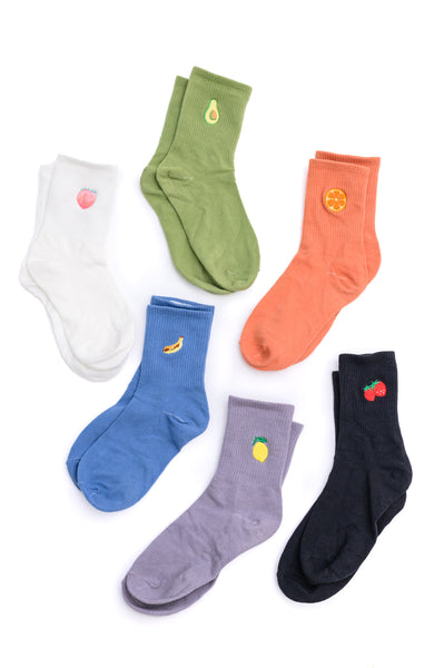 Fruit Snack Socks Set of 6 - Ruby Rebellion