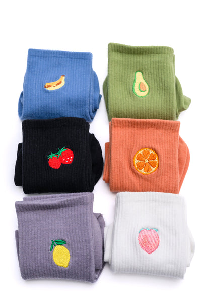Fruit Snack Socks Set of 6 - Ruby Rebellion
