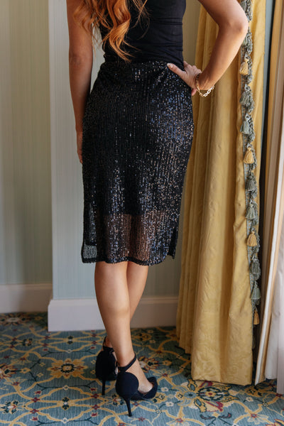 Gilded Age Sequin Skirt in Black - Ruby Rebellion