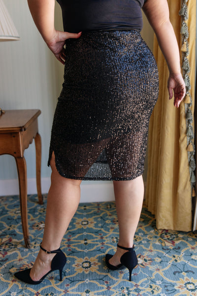 Gilded Age Sequin Skirt in Black - Ruby Rebellion