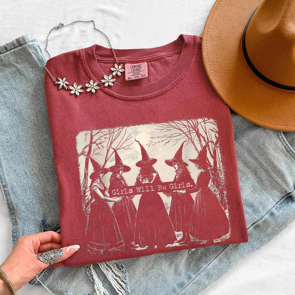 Girls Will Be Girls Comfort Colors T-Shirt - Halloween Tee