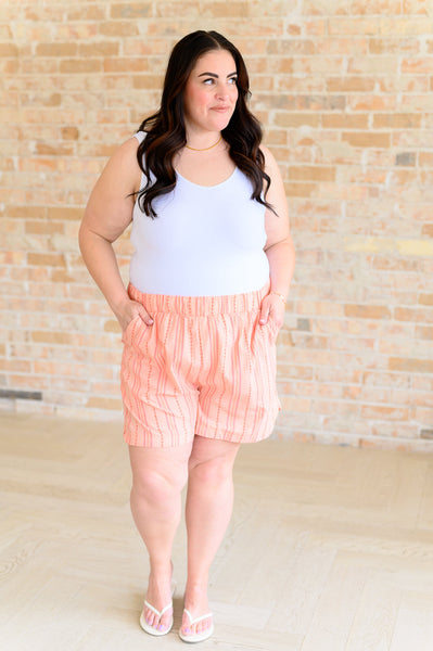 Go With It High Rise Striped Shorts - Ruby Rebellion