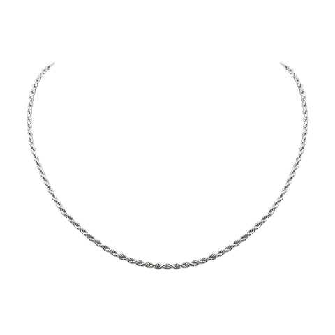 Goddess Collection - Silver Ravel Necklace 2.5 MM