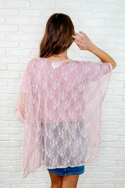 Good Days Ahead Lace Kimono In Mauve - Ruby Rebellion