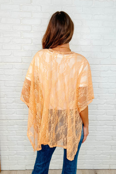 Good Days Ahead Lace Kimono In Peach - Ruby Rebellion
