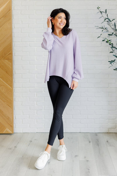 Good Things Are Coming V-Neck Top in Lavender - Ruby Rebellion