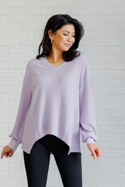 Good Things Are Coming V-Neck Top in Lavender - Ruby Rebellion