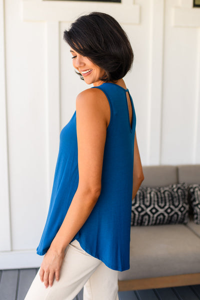 Greater than Great Keyhole Detail Tank in Teal - Ruby Rebellion