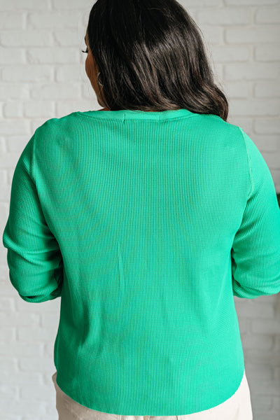 Greensleeves Waffle Knit Henley - Ruby Rebellion