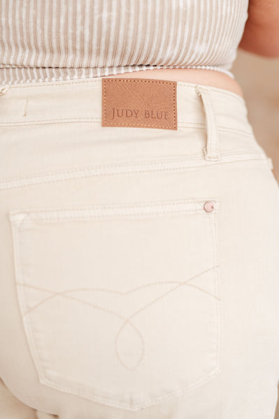 Greta High Rise Garment Dyed Shorts in Bone - Ruby Rebellion