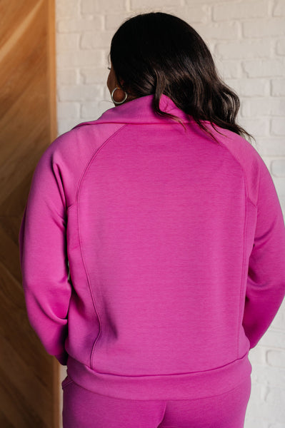 Hamptons Travel Half Zip Pullover in Magenta - Ruby Rebellion