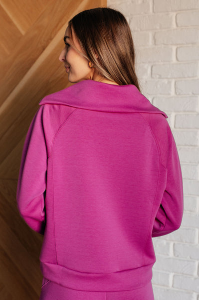 Hamptons Travel Half Zip Pullover in Magenta - Ruby Rebellion