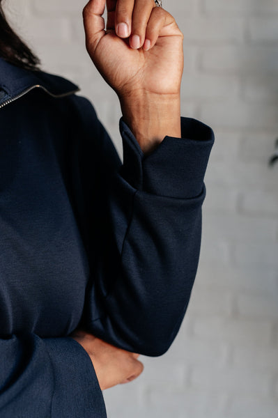 Hamptons Travel Half Zip Pullover in Navy - Ruby Rebellion