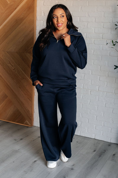 Hamptons Travel Half Zip Pullover in Navy - Ruby Rebellion