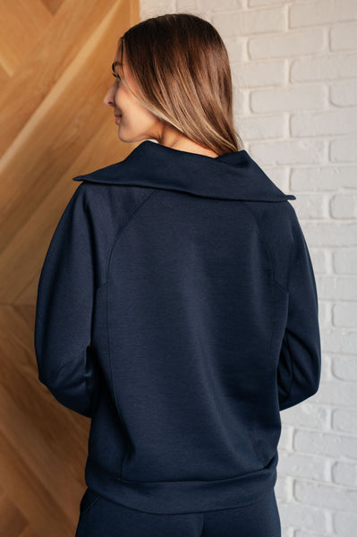 Hamptons Travel Half Zip Pullover in Navy - Ruby Rebellion