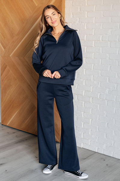 Hamptons Travel Half Zip Pullover in Navy - Ruby Rebellion