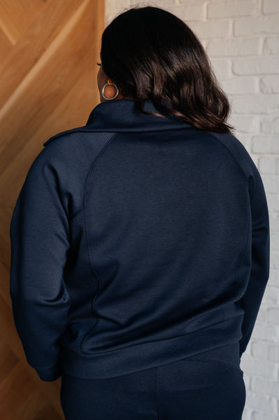 Hamptons Travel Half Zip Pullover in Navy - Ruby Rebellion