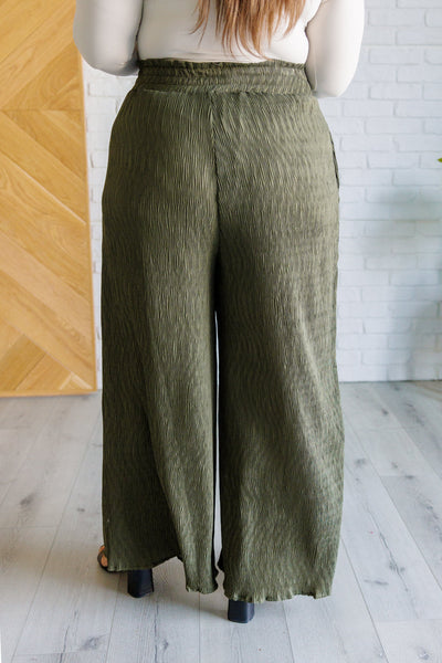 Harmony High Rise Wide Pants in Olive - Ruby Rebellion