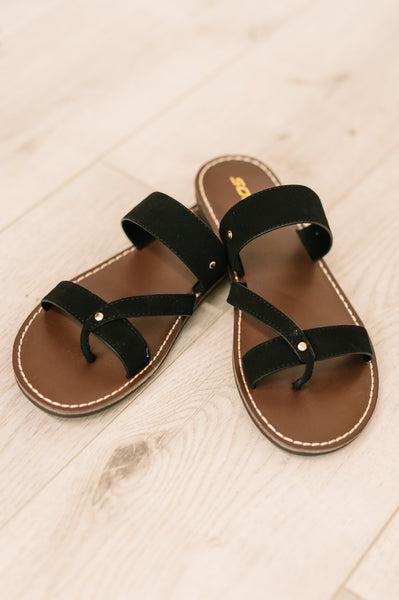 Heart & Sole Slip on Sandals in Clarity Black - Ruby Rebellion