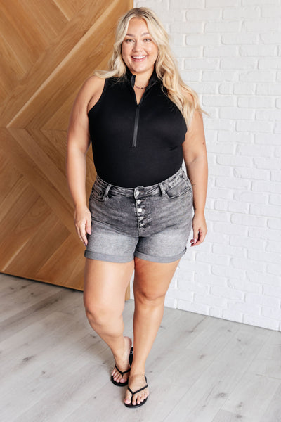 Higher and Higher Ribbed Zip Up Bodysuit - Ruby Rebellion