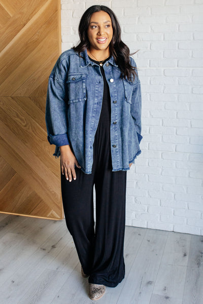 Hilary Wide Leg Jumpsuit in Black - Ruby Rebellion
