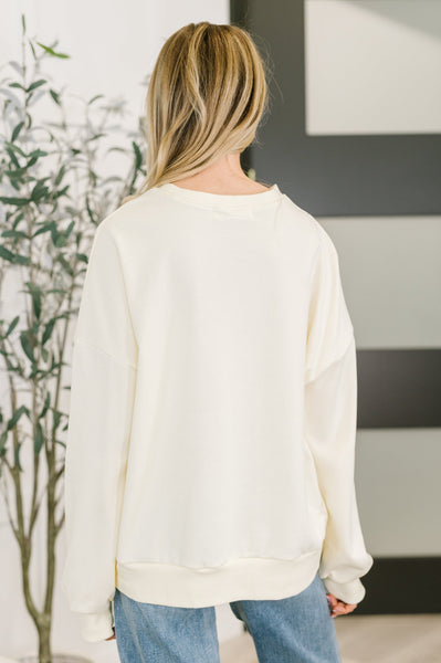 Humor Me Color Block Relaxed Pullover - Ruby Rebellion