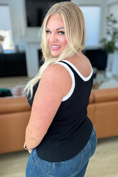 Handled It Contrast Trim Tank in Black - Ruby Rebellion