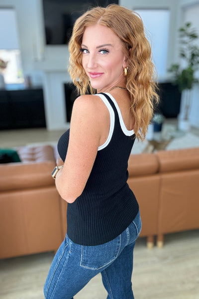 Handled It Contrast Trim Tank in Black - Ruby Rebellion