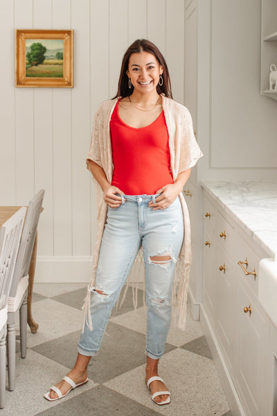 Super Light Destroyed Boyfriend Jeans - Ruby Rebellion