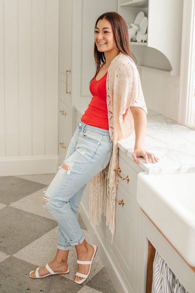 Super Light Destroyed Boyfriend Jeans - Ruby Rebellion