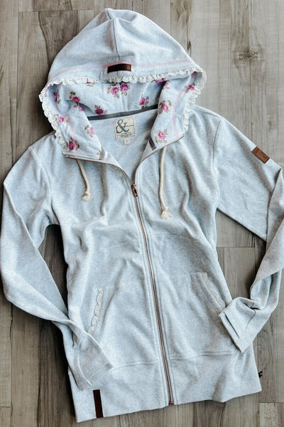 Ampersand Ave FullZip Sweatshirt - Morning Mist