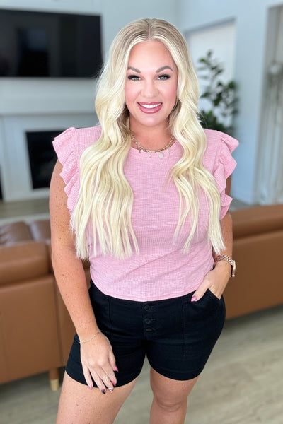 Especially Sweet Ruffle Sleeve Top - Ruby Rebellion