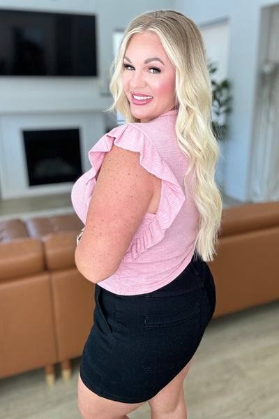 Especially Sweet Ruffle Sleeve Top - Ruby Rebellion