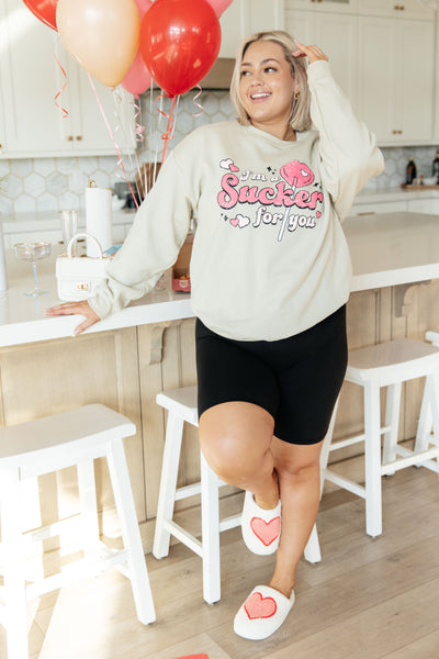 I'm A Sucker For You Valentine Pullover - Ruby Rebellion