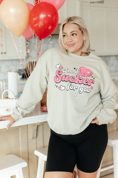 I'm A Sucker For You Valentine Pullover - Ruby Rebellion