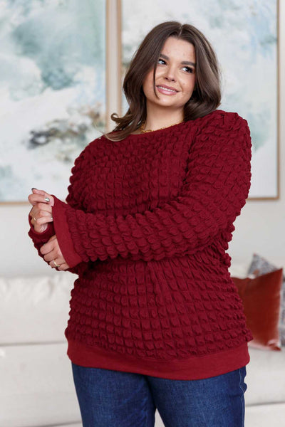 In Denial Bubble Pullover - Ruby Rebellion