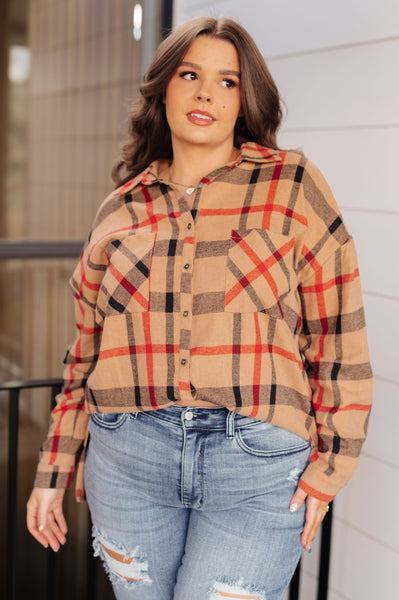 Is It Really Oversized Plaid Button Up - Ruby Rebellion