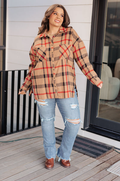 Is It Really Oversized Plaid Button Up - Ruby Rebellion