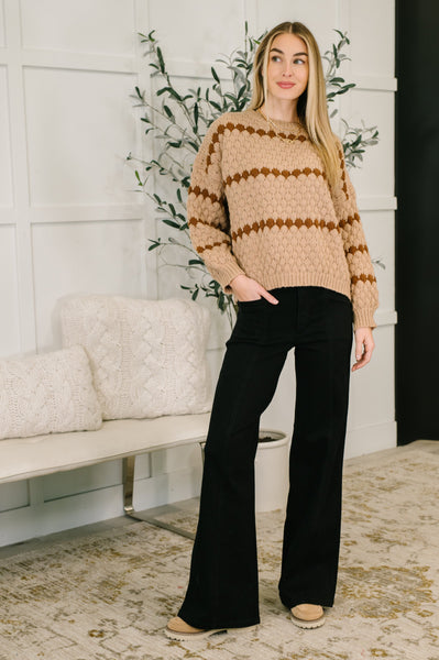 Ivy Lane Textured Sweater in Taupe - Ruby Rebellion