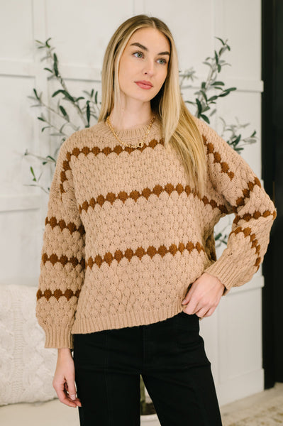 Ivy Lane Textured Sweater in Taupe - Ruby Rebellion
