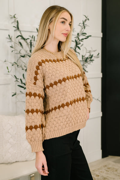 Ivy Lane Textured Sweater in Taupe - Ruby Rebellion