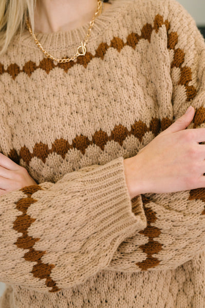 Ivy Lane Textured Sweater in Taupe - Ruby Rebellion