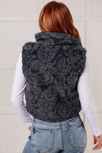Just One More Layer Paisley Sherpa Print Vest - Ruby Rebellion