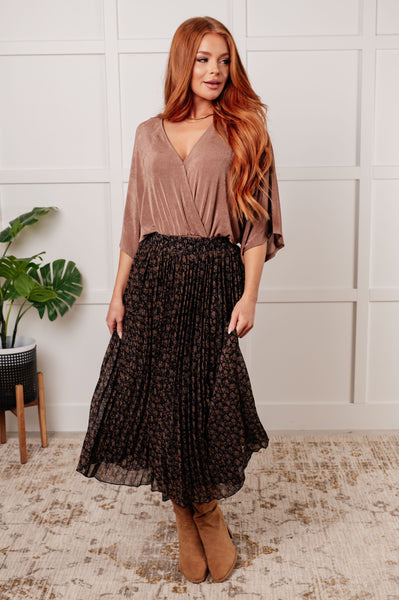 Just What You Wanted Floral Print Pleated Skirt - Ruby Rebellion